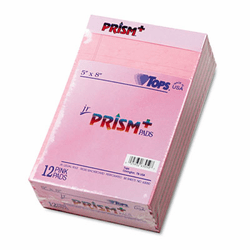 TOP63050 Prism Plus Colored Jr. Legal Writing Pads, 5 x 8, Pink, 50-Sheet Pads, 12/Pack By TOPS BUSINESS FORMS