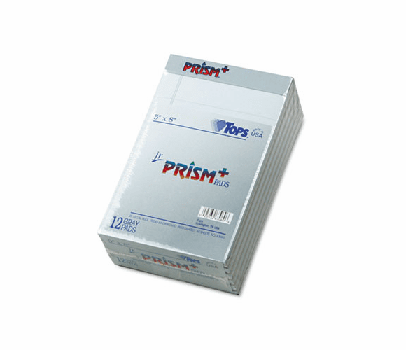 TOP63060 Prism Plus Colored Jr. Legal Pads, 5 x 8, Gray, 50-Sheet Pads, 12/Pack By TOPS BUSINESS FORMS