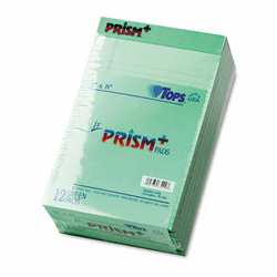 TOP63090 Prism Plus Colored Jr. Legal Pads, 5 x 8, Green, 50-Sheet Pads, 12/Pack By TOPS BUSINESS FORMS