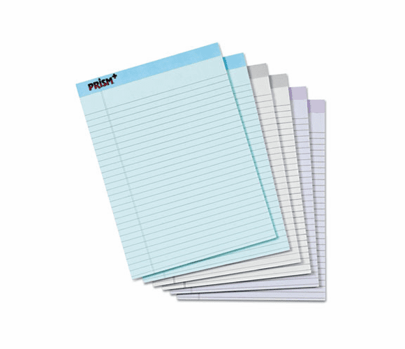 TOP63116 Prism Plus Colored Pads, Legal Rule, Letter, Pastels, 6 50-Sheet Pads/Pack By TOPS BUSINESS FORMS