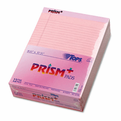 TOP63150 Prism Plus Colored Writing Pads, Legal Rule, Ltr, Pink, 50-Sheet Pads, 12/Pack By TOPS BUSINESS FORMS