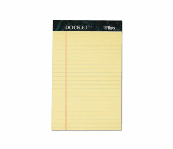 TOP63350 Docket Ruled Perforated Pad,Jr. Legal Ruling, 5 x 8,Canary,12 50-Sheet Pads/Pack By TOPS BUSINESS FORMS