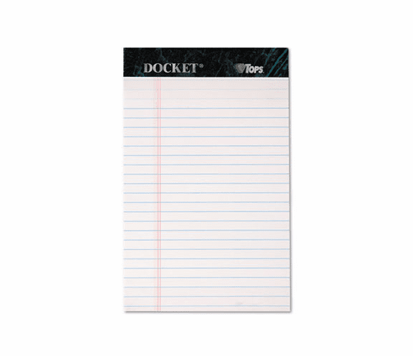 TOP63360 Docket Ruled Perforated Pads, Legal Rule, 5 x 8, White, 12 50-Sheet Pads/Pack By TOPS BUSINESS FORMS