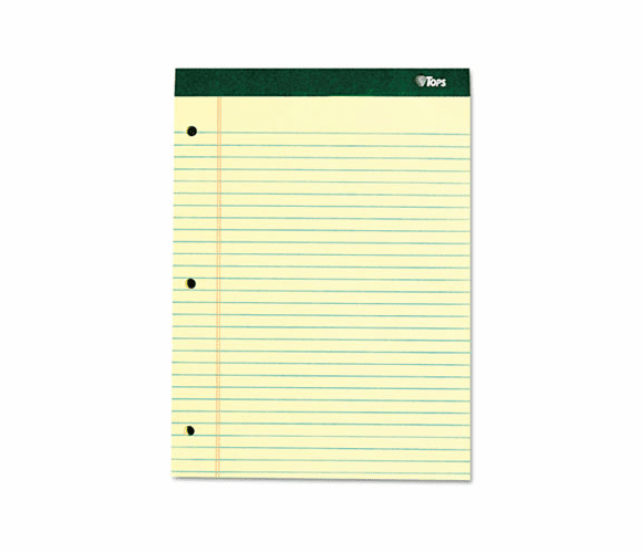 TOP63378 Double Docket Pad, Extra Stiff Back, Legal Rule, Letter, Canary, 100 Sheets By TOPS BUSINESS FORMS
