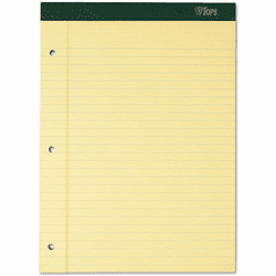 TOP63387 Double Docket Ruled Pads, Legal Rule, Ltr, Canary, 6 100-Sheet Pads/Pack By TOPS BUSINESS FORMS