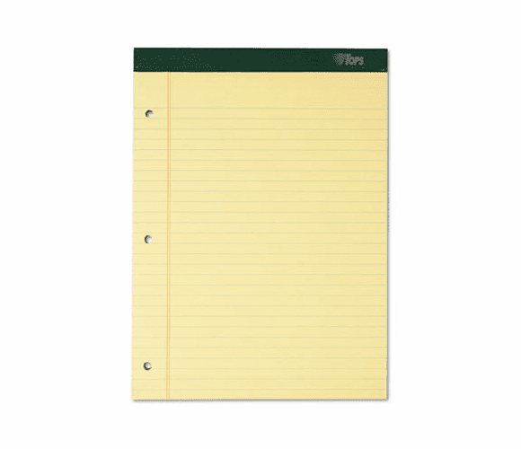 TOP63387 Double Docket Ruled Pads, Legal Rule, Ltr, Canary, 6 100-Sheet Pads/Pack By TOPS BUSINESS FORMS