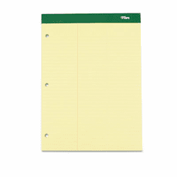 TOP63394 Double Docket w/Extra Stiff Back, Law Rule, Letter, Canary, 100 Sheets/Pad By TOPS BUSINESS FORMS
