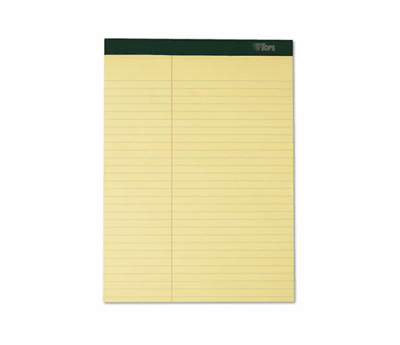 TOP63396 Double Docket Ruled Pads, Law Rule, Letter, Canary, 6 100-Sheet Pads/Pack By TOPS BUSINESS FORMS