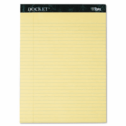 TOP63400 Docket Ruled Perforated Pads, Legal Rule, Ltr, Canary, 12 50-Sheet Pads/Pack By TOPS BUSINESS FORMS