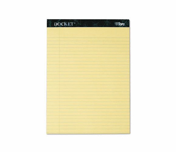 TOP63400 Docket Ruled Perforated Pads, Legal Rule, Ltr, Canary, 12 50-Sheet Pads/Pack By TOPS BUSINESS FORMS