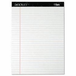 TOP63410 Docket Ruled Perforated Pads, Legal Rule, Letter, White, 12 50-Sheets Pads/Pack By TOPS BUSINESS FORMS