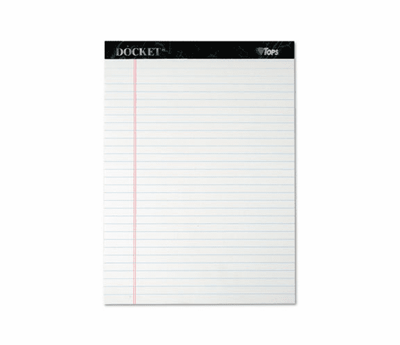 TOP63410 Docket Ruled Perforated Pads, Legal Rule, Letter, White, 12 50-Sheets Pads/Pack By TOPS BUSINESS FORMS