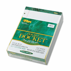 TOP63437 Double Docket Ruled Pads, Legal Rule, Letter, WE, 6 100-Sheet Pads/Pack By TOPS BUSINESS FORMS
