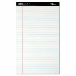 TOP63590 Docket Ruled Perforated Pads, Legal Rule/Size, White, 12 50-Sheet Pads/Pack By TOPS BUSINESS FORMS