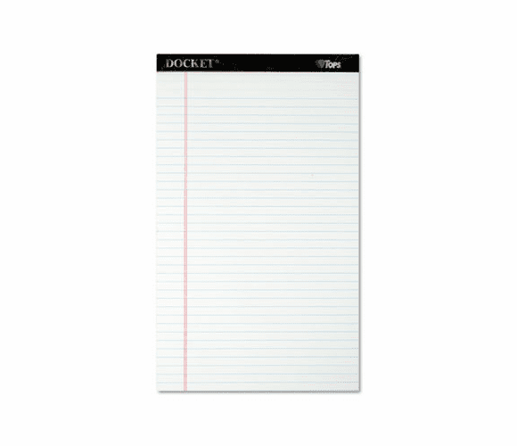 TOP63590 Docket Ruled Perforated Pads, Legal Rule/Size, White, 12 50-Sheet Pads/Pack By TOPS BUSINESS FORMS
