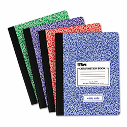 TOP63794 Composition Book w/Hard Cover, Wide Rule, 9-3/4 x 7-1/2, White, 100 Sheets/Pad By TOPS BUSINESS FORMS