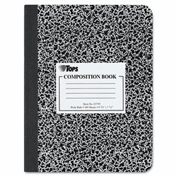 TOP63795 Composition Book w/Hard Cover, Wide Rule, 9-3/4 x 7-1/2, White, 100 Sheets/Pad By TOPS BUSINESS FORMS