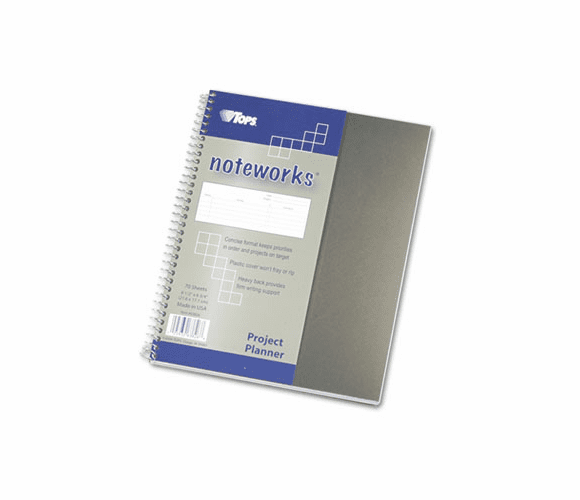 TOP63826 Noteworks Project Planner w/Poly Cover, 8-1/2 x 6-3/4 By TOPS BUSINESS FORMS