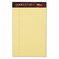 TOP63900 Docket Gold Legal Ruled Perforated Pad, 5 x 8, Canary, 12 50-Sheet Pads/Pack By TOPS BUSINESS FORMS