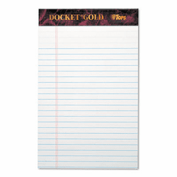 TOP63910 Docket Gold Perforated Pad, Legal Rule, 5 x 8, White, 12 50-Sheet Pads/Pack By TOPS BUSINESS FORMS