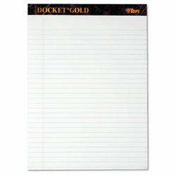 TOP63960 Docket Gold Perforated Pads, Legal Rule, Letter, White, 12 50-Sheets Pads/Pack By TOPS BUSINESS FORMS