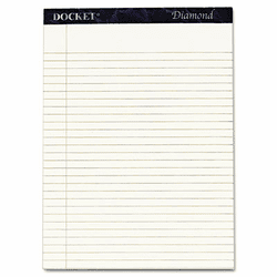 TOP63976 Docket Diamond Legal Ruled Pads, 8-1/2 x 11-3/4, Ivory, 2 50-Sheet Pads/Box By TOPS BUSINESS FORMS