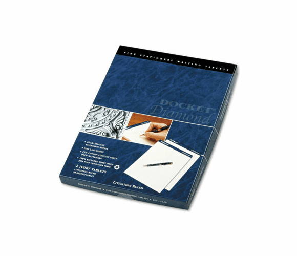 TOP63984 Docket Diamond Litigation Ruled Pad, 8-1/2 x 11-3/4, Ivory, 50-Sheet, 2 Pads/Box By TOPS BUSINESS FORMS