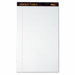 TOP63990 Docket Gold Ruled Perforated Pad, Legal Rule/Size WE, 12 50-Sheet Pads/Pack By TOPS BUSINESS FORMS