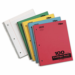 TOP65131 Kraft Subject Notebook, College Rule, 9 x 11, White, 100 Sheets By TOPS BUSINESS FORMS