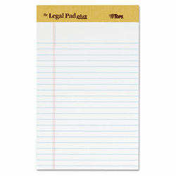 TOP71500 The Legal Pad Plus Perforated Pads, Jr Legal Rule, 5 x 8, White 50 Sheets, 12/Pk By TOPS BUSINESS FORMS