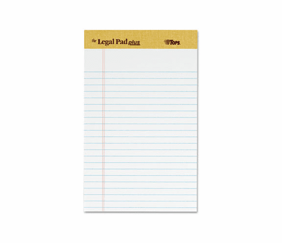 TOP71500 The Legal Pad Plus Perforated Pads, Jr Legal Rule, 5 x 8, White 50 Sheets, 12/Pk By TOPS BUSINESS FORMS