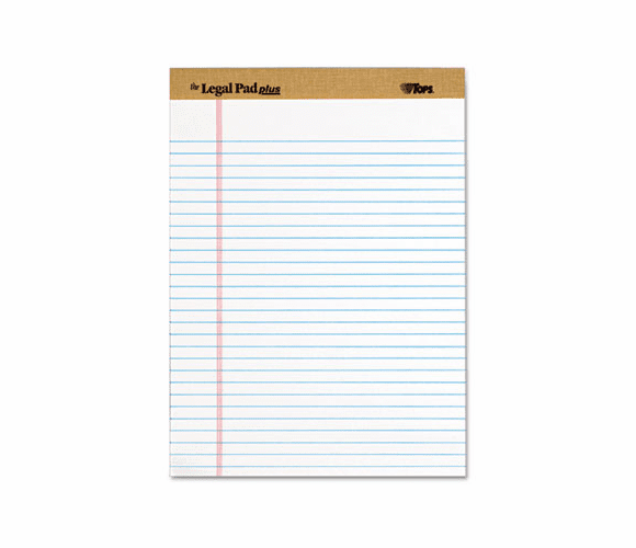 TOP71533 The Legal Pad Plus Ruled Perforated Pads, 8 12 x 11 3/4, White, 12/Pack By TOPS BUSINESS FORMS