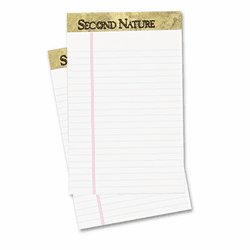 TOP74005 Second Nature Recycled Pads, Lgl Rule/Red Margin, 5 x 8, WE, 12 50-Sheet Pads By TOPS BUSINESS FORMS