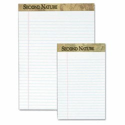 TOP74085 Second Nature Recycled Letter Pads, Lgl/Red Margin Rule, WE, 50-Sheet, 12/Pack By TOPS BUSINESS FORMS