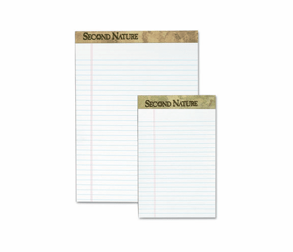 TOP74085 Second Nature Recycled Letter Pads, Lgl/Red Margin Rule, WE, 50-Sheet, 12/Pack By TOPS BUSINESS FORMS