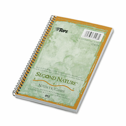 TOP74108 Second Nature Subject Wirebound Notebook, Narrow Rule, 5 x 8, WE, 80 Sheets By TOPS BUSINESS FORMS