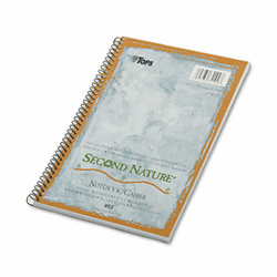 TOP74109 Second Nature Subject Wire Notebook, College Rule, 6 x 9-1/2, WE, 80 Sheets By TOPS BUSINESS FORMS