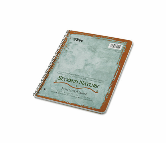 TOP74110 Second Nature Subject Wirebound Notebook, College Rule, Ltr, WE, 50 Sheets By TOPS BUSINESS FORMS