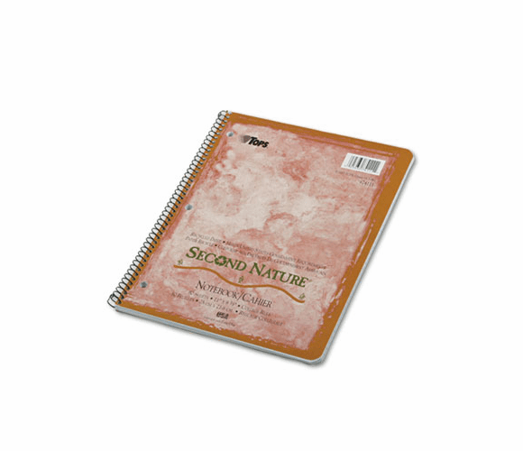 TOP74111 Second Nature Subject Wirebound Notebook, College Rule, Ltr, WE, 80 Sheets By TOPS BUSINESS FORMS