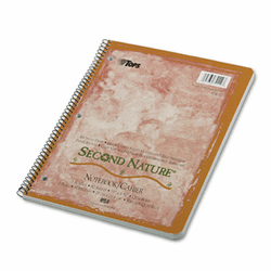 TOP74112 Second Nature Subject Wirebound Notebook, Quadrille Rule, Ltr, WE, 80-Sheet By TOPS BUSINESS FORMS