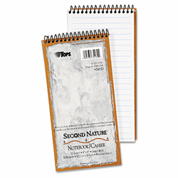 TOP74130 Second Nature Spiral Reporter/Steno Notebook, Gregg Rule, 4 x 8, White, 70-Sheet By TOPS BUSINESS FORMS