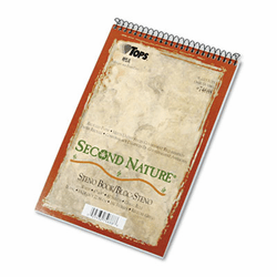 TOP74688 Second Nature Spiral Reporter/Steno Notebook, Gregg Rule, 6 x 9, WE, 80-Sheet By TOPS BUSINESS FORMS