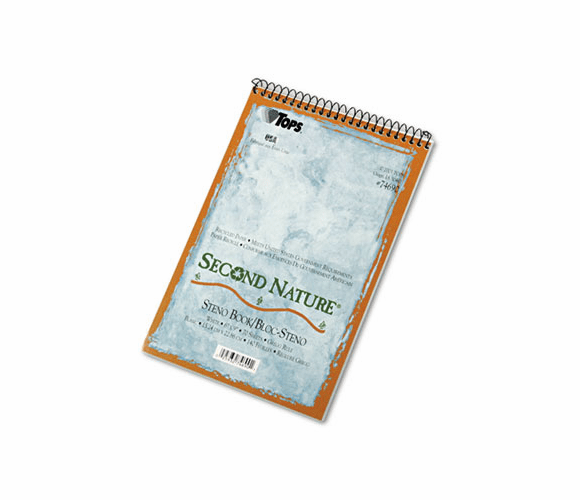 TOP74690 Second Nature Spiral Reporter/Steno Notebook, Gregg Rule, 6 x 9, WE, 70-Sheet By TOPS BUSINESS FORMS