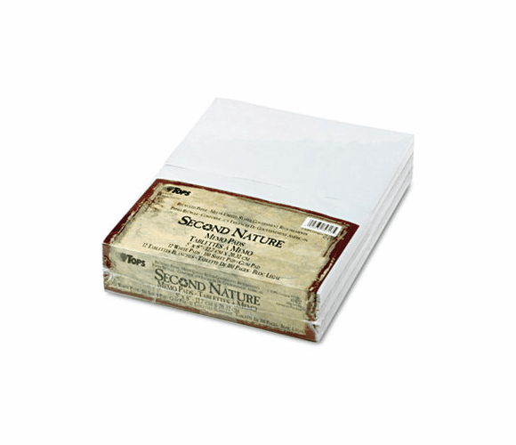 TOP74717 Second Nature Recycled Scratch Pad, Unruled, 5 x 8, 12 100-Sheet Pads/Pack By TOPS BUSINESS FORMS