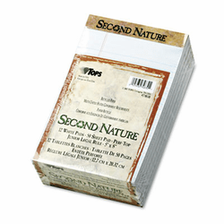 TOP74830 Second Nature Recycled Note Pads, Lgl/Margin Rule, 5 x 8, White, 50-Sheet, Dozen By TOPS BUSINESS FORMS