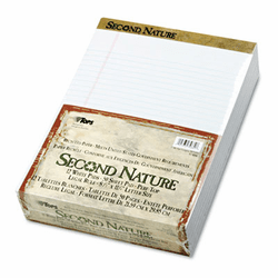 TOP74880 Second Nature Recycled Pad, Legal Margin/Rule, Letter, White, 50-Sheet, Dozen By TOPS BUSINESS FORMS