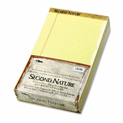 TOP74920 Second Nature Recycled Pad, Legal/Margin Rule, Legal, Canary, 50-Sheet, Dozen By TOPS BUSINESS FORMS