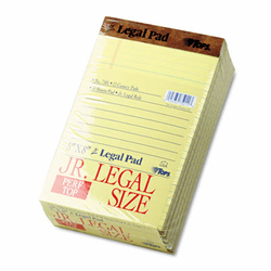 TOP7501 The Legal Pad Jr. Ruled Perforated Pads, 5 x 8, Canary, 50 Sheet Pads, 12/Pack By TOPS BUSINESS FORMS