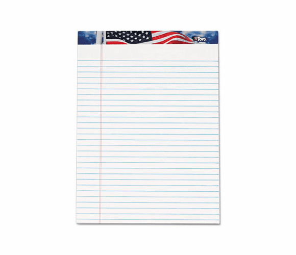 TOP75111 American Pride Writing Pad, Jr. Legal Rule, 8-1/2 x 11-3/4, White, 50-Sheet, Dz. By TOPS BUSINESS FORMS