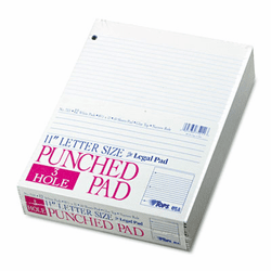 TOP7521 Three-Hole Punched Pad, Narrow Rule, 8-1/2 x 11, White, 50-Sheet Pads/Pack, Dz. By TOPS BUSINESS FORMS